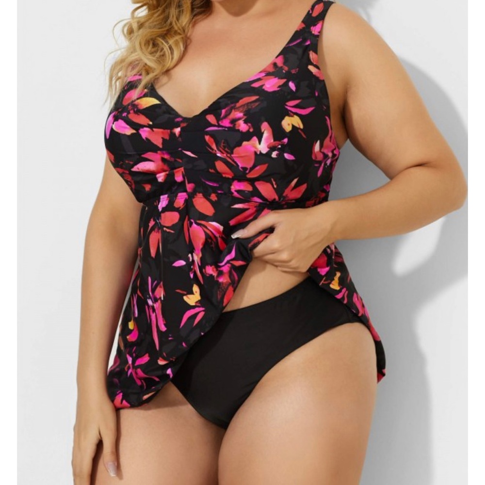 Flower Underwire Straps Tankini w/bottoms